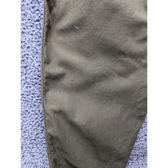 VTG US Military Cotton Sateen Coveralls Mens S Distressed Paint Splatter Green - Picture 10 of 14